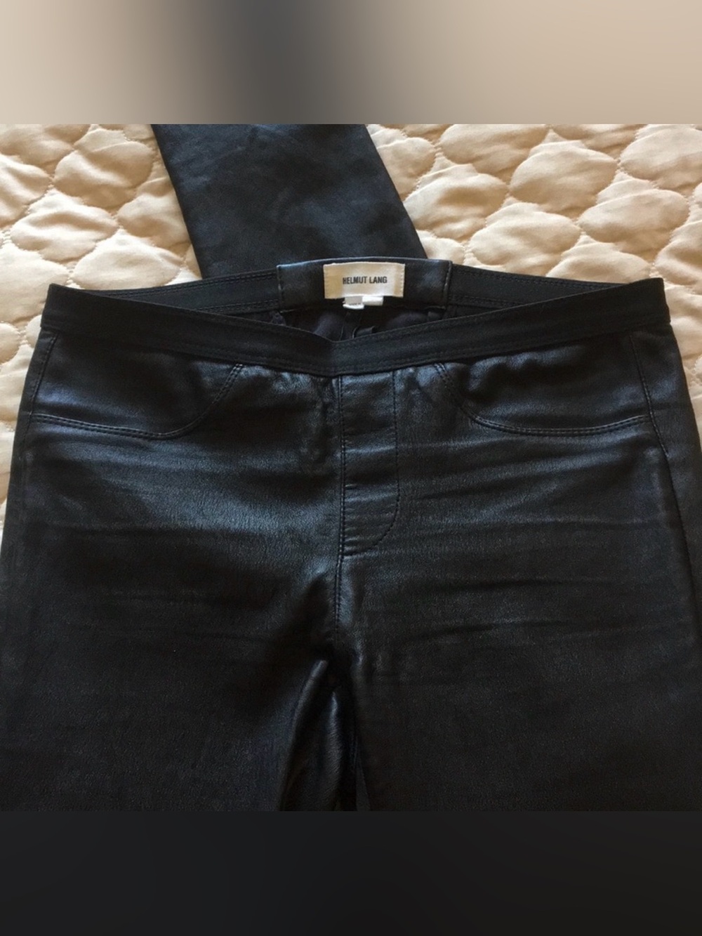 Helmut Lang Black Skinny Lamb Leather Size 2